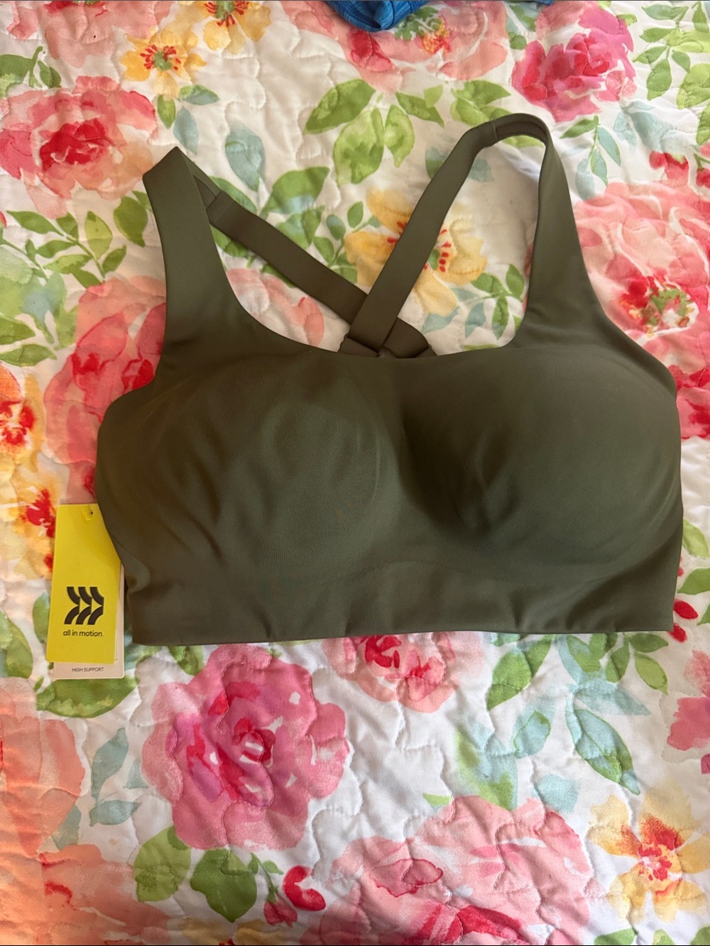all in motion Olive Green Cross-Back High Support Sports Bra